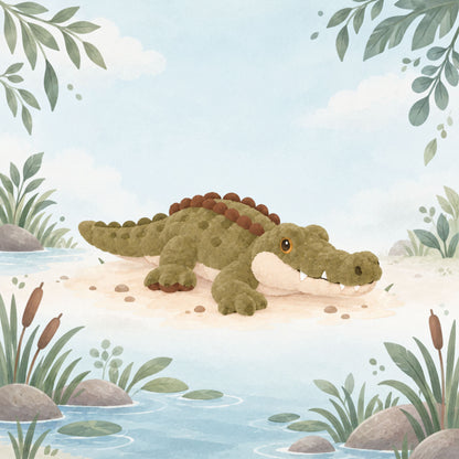 Cuddle Croc Greeting Card Blue