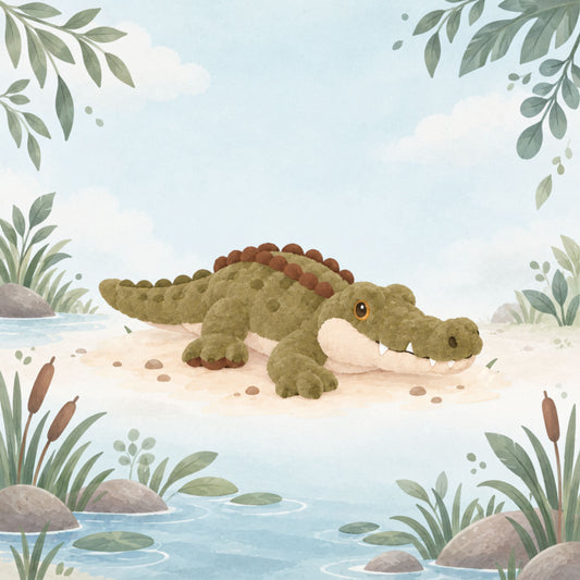 Cuddle Croc Greeting Card Blue