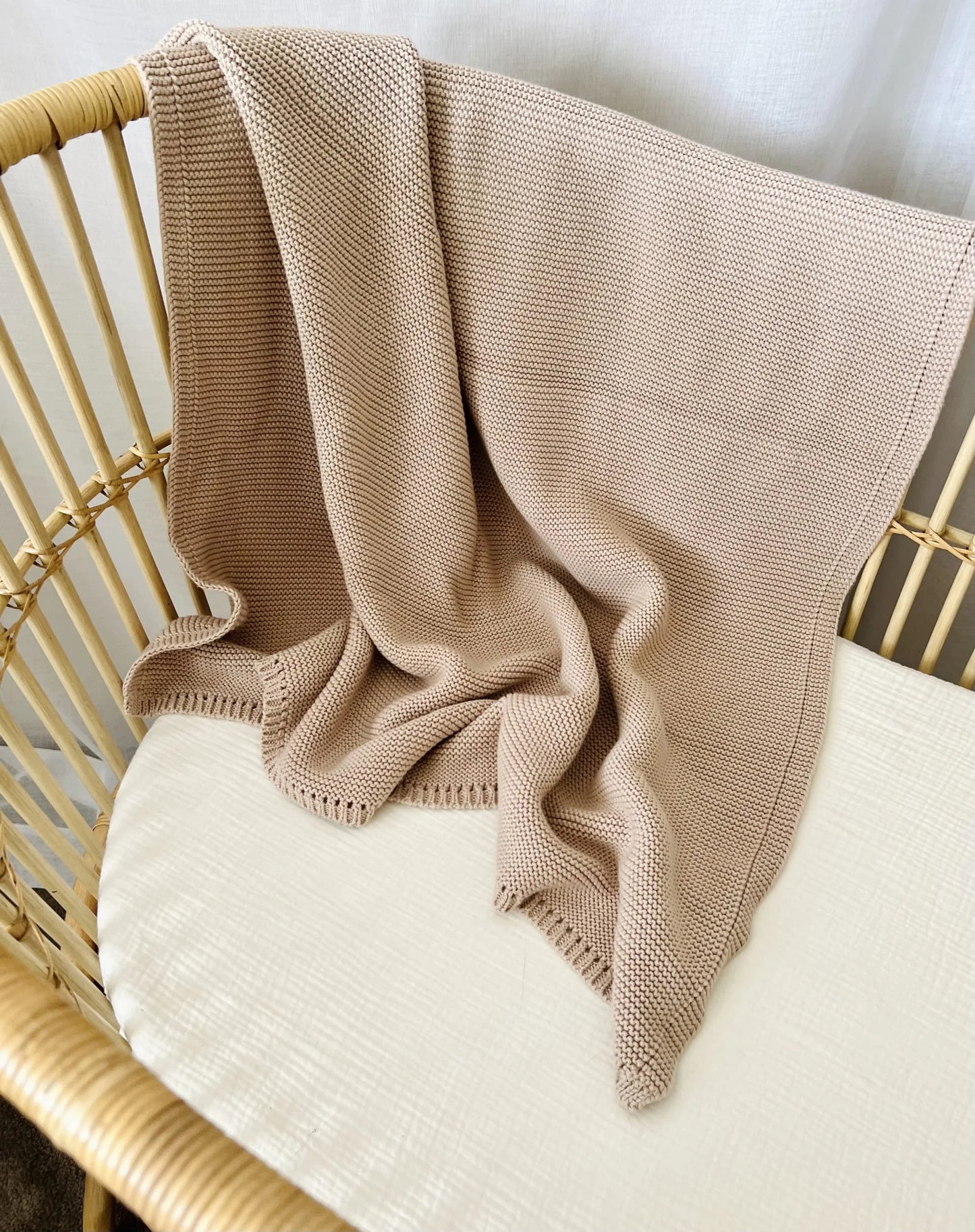 Mini & Me Cable Knit Baby Blanket - Seashell Beige