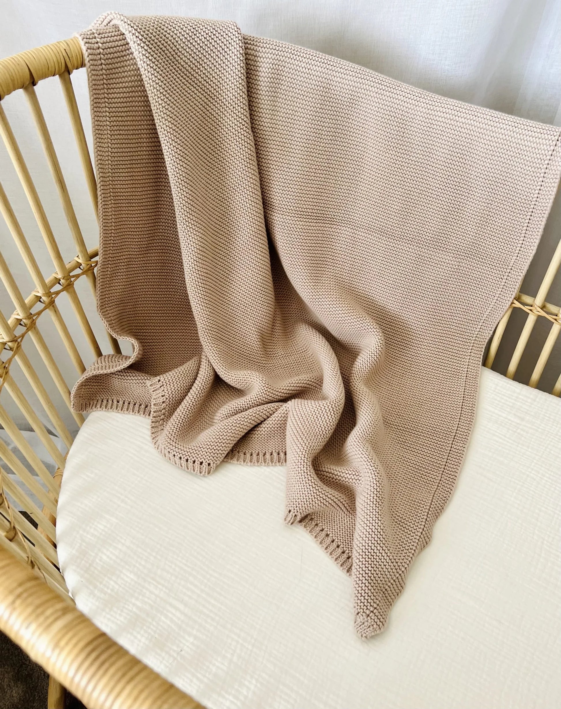 Mini & Me Cable Knit Baby Blanket - Seashell Beige