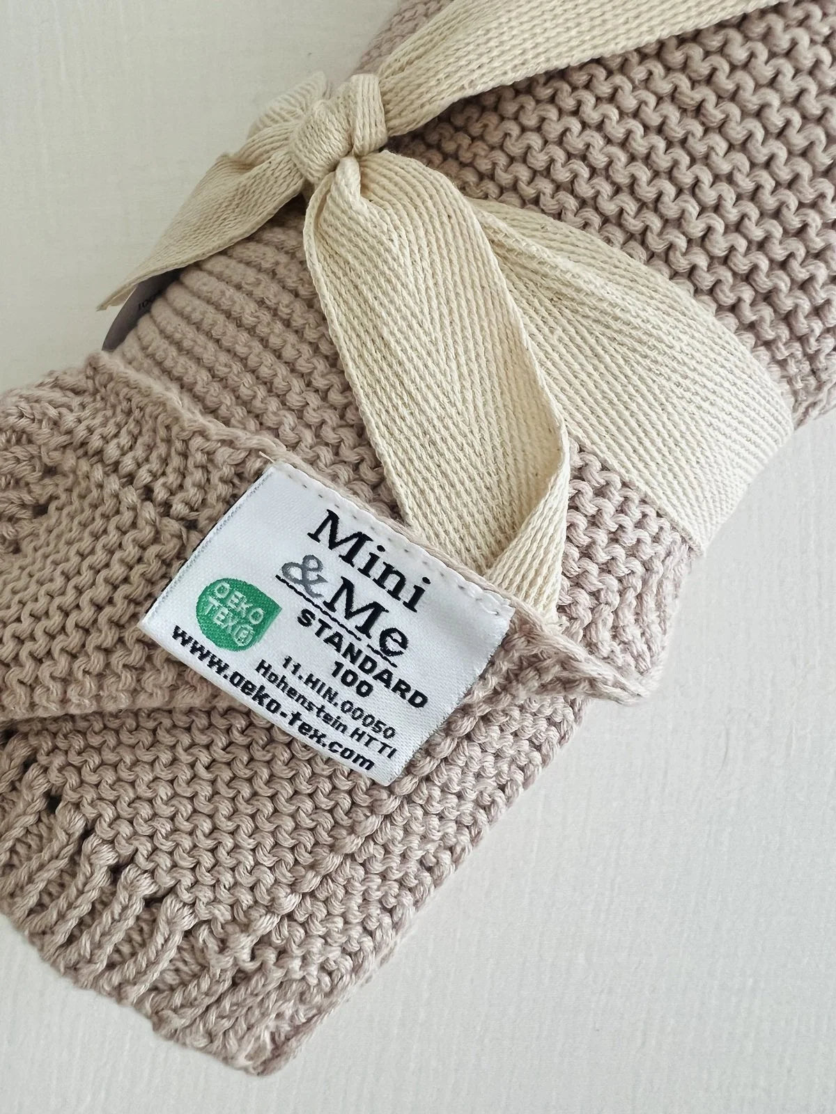 Mini & Me Cable Knit Baby Blanket - Seashell Beige
