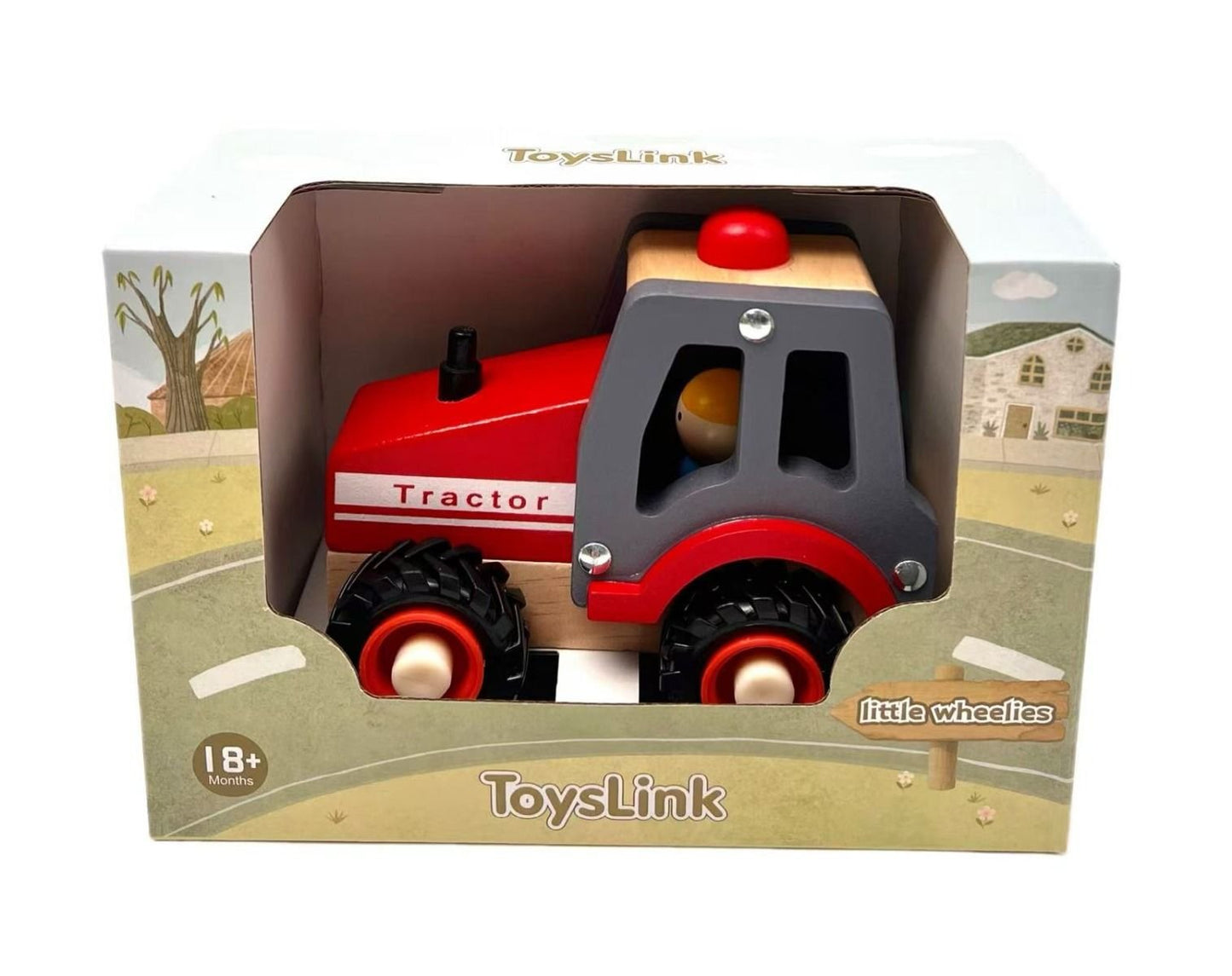 Wooden Red Tractor